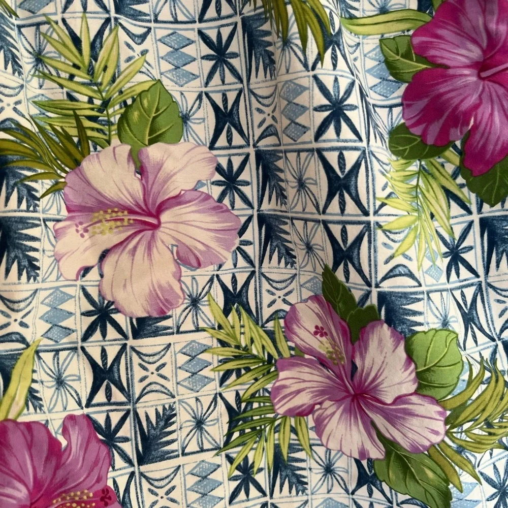Men's Tommy Bahama Floral Hawaiian Swim Trunks Shorts Surfer Beach Sz L Mesh